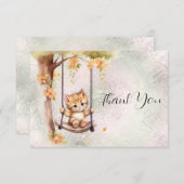 子猫のゆらゆら スウィング サンクスカード サンキューカード (正面/裏面)