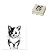 子猫のウッディーアートスタンプ ねこ好きさんに ラバースタンプ (押印)