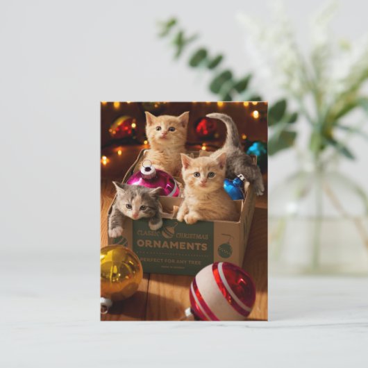 子猫のオーナメントボックス インビテーションポストカード (スタンド正面)