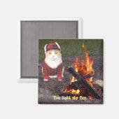 子猫のキャンプファイヤー マグネット (正面/裏面)