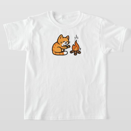 子猫のキャンプファイヤー Tシャツ (レイダウン)