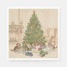 子猫のクリスマスの朝 ナプキン
