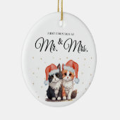 子猫のクリスマスの飾り セラミックオーナメント (右)