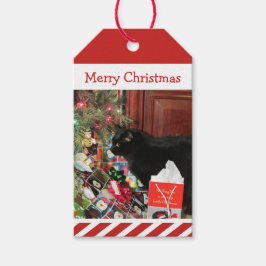 子猫のクリスマスプレゼント贈り物ラベル ギフトタグ