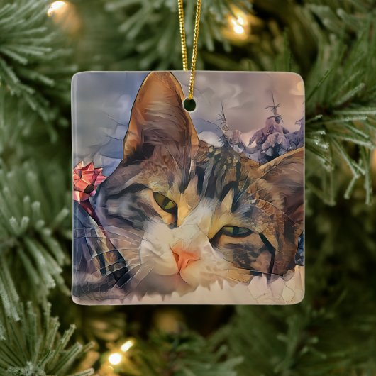 子猫のクリスマス セラミックオーナメント (ツリー)