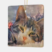 子猫のクリスマス セラミックオーナメント (左)