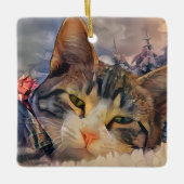 子猫のクリスマス セラミックオーナメント (正面)