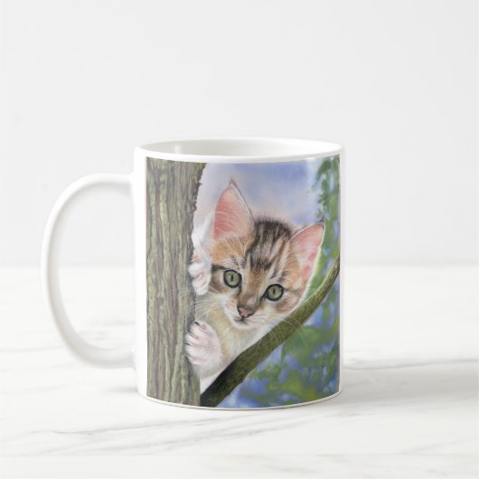 子猫のコーヒーまたは紅茶のマグカップ コーヒーマグカップ (左)