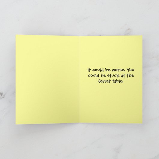 子猫のテーブルのおもしろいな感謝祭 シーズンカード (内部)