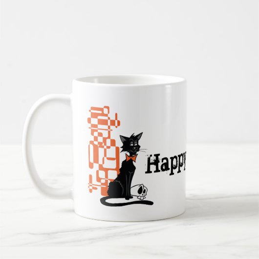 子猫のハロウィンのモダンなマグ コーヒーマグカップ (左)