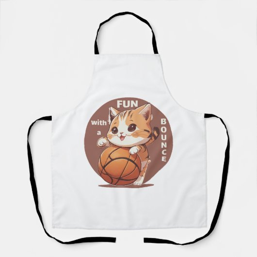 子猫のバスケットボール エプロン (正面)