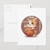 子猫のバスケットボール ポストカード (正面/裏面)