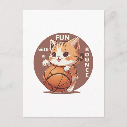 子猫のバスケットボール ポストカード (正面)