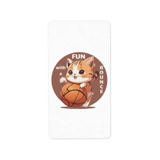 子猫のバスケットボール ラベル (正面)