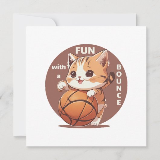 子猫のバスケットボール 招待状 (正面)