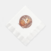 子猫のバスケットボール 縁ありランチョンナプキン (角)