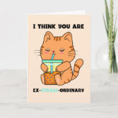 子猫のバブルティー、あなたはとても素晴らしいストローパンです カード (正面)