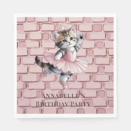 子猫のバレリーナ 女の子の誕生日パーティー スタンダードランチョンナプキン