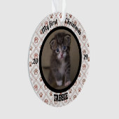 子猫のパーソナライズされた初めてのクリスマス写真 オーナメント (正面)
