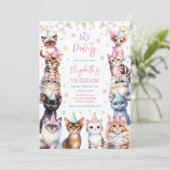 子猫のパーティーキット 猫の誕生日 招待状 (スタンド正面)