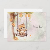 子猫のブランコのポストカード ポストカード (正面/裏面)