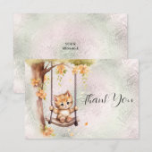 子猫のブランコの感謝カード サンキューカード (正面/裏面)