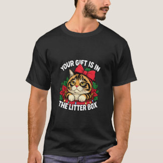 子猫のプレゼントのクリスマスの猫好きな人向けの面白いデザインH Tシャツ