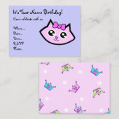 子猫のヘッド誕生日の招待 エンクロージャーカード (正面/裏面)