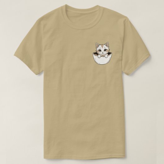 子猫のポケットTシャツ Tシャツ (デザイン正面)