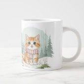 子猫のマグカップ、水彩画の猫好きな方へのギフト ジャンボコーヒーマグカップ (右)