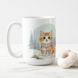 子猫のマグカップ、水彩画の猫好きへのギフト コーヒーマグカップ