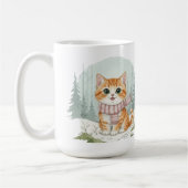 子猫のマグカップ、水彩画の猫好きへのギフト コーヒーマグカップ (左)