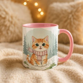 子猫のマグカップ、水彩画の猫好きギフト マグカップ