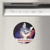 子猫のラフターのクローズアップ写真 マグネット (インサイチュ (食洗機))