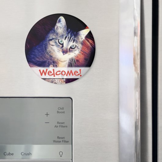 子猫のラフターのクローズアップ写真 マグネット (インサイチュ (冷蔵庫))