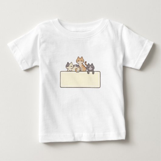 子猫のロゴTシャツ 赤ちゃん服 ベビーTシャツ (正面)
