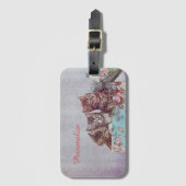 子猫のヴィンテージボックスにパーソナライズ荷物旅行 ラゲッジタグ (正面縦)