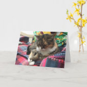 子猫の仲よくなったカード#2 カード (黄色い花)