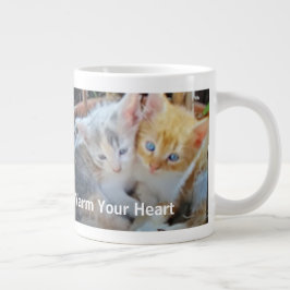  子猫の写真と名言 ジャンボコーヒーマグカップ