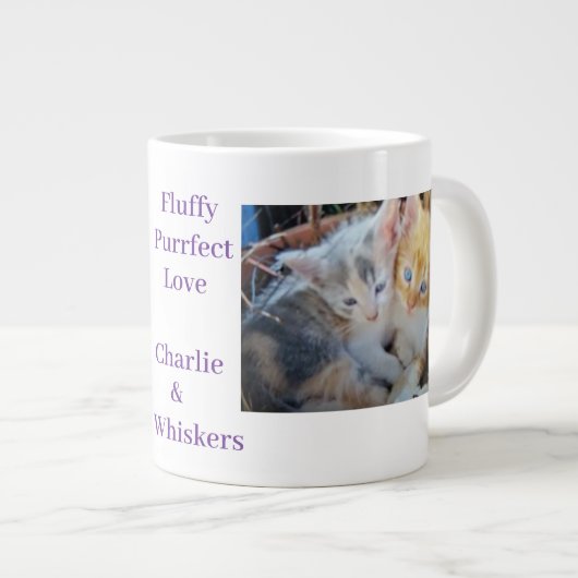 子猫の写真の引用 ジャンボコーヒーマグカップ (正面右)