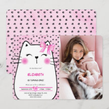 子猫の写真招待状