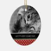 子猫の初めてのクリスマスの記念品のオーナメント セラミックオーナメント (右)