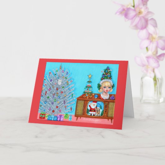 子猫の初めてのクリスマスツリーヘッドベイザーサンタクロース カード (蘭)