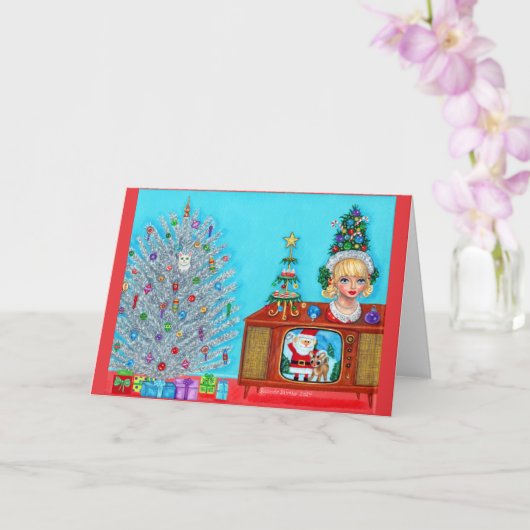 子猫の初めてのクリスマスツリーヘッドベイザーサンタクロース カード (蘭)