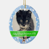 子猫の初めてのクリスマスルドルフ セラミックオーナメント (右)