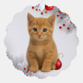 子猫の初めてのクリスマス オーナメントカード (裏面)