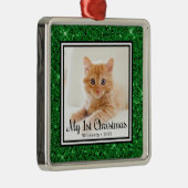 子猫の初めてのクリスマス 写真 メタルオーナメント (右)