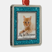 子猫の初めてのクリスマス 写真 メタルオーナメント (右)