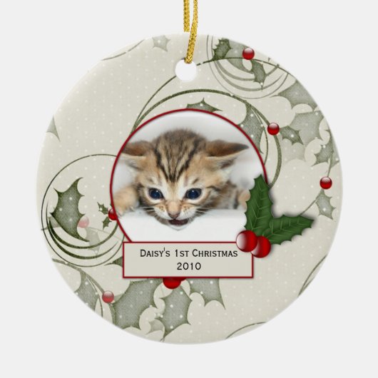 子猫の初クリスマス オーナメント (正面)