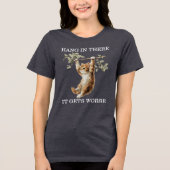 子猫の励ましTシャツ "まだ悪いよ" トライブレンドTシャツ (正面)